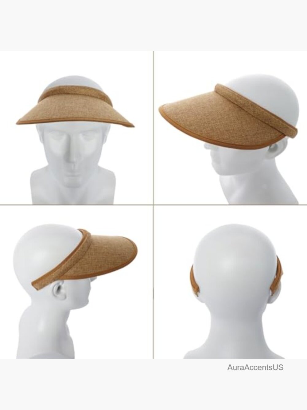 4 Wide Brim Sun Visor Hats UV Protection Golf Visor with Clip for Sports Travel - Picture 6 of 7